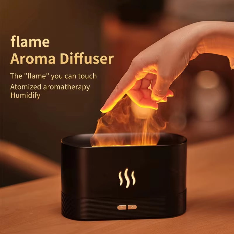 Vissko 180ML Aroma Flame Diffuser - Ultrasonic Essential Oil Humidifier & Cool Mist Maker for Home Ambiance