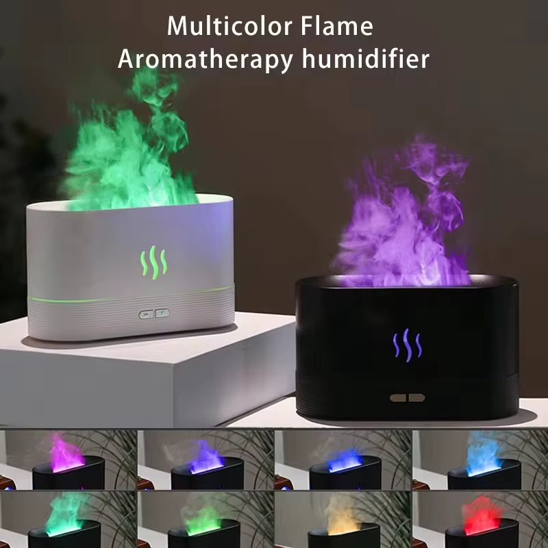 Vissko 180ML Aroma Flame Diffuser - Ultrasonic Essential Oil Humidifier & Cool Mist Maker for Home Ambiance