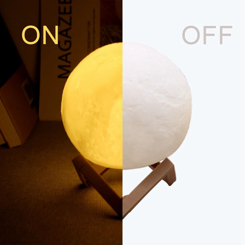 Enchanting Moon Lamp LED Night Light - Battery Operated Starry Decor for Bedrooms & Perfect Kids Gift