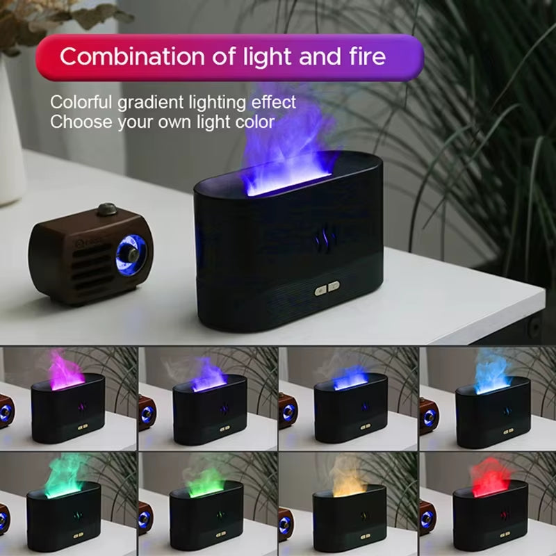 Vissko 180ML Aroma Flame Diffuser - Ultrasonic Essential Oil Humidifier & Cool Mist Maker for Home Ambiance