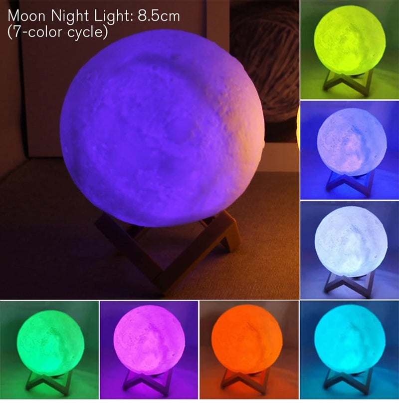 Enchanting Moon Lamp LED Night Light - Battery Operated Starry Decor for Bedrooms & Perfect Kids Gift