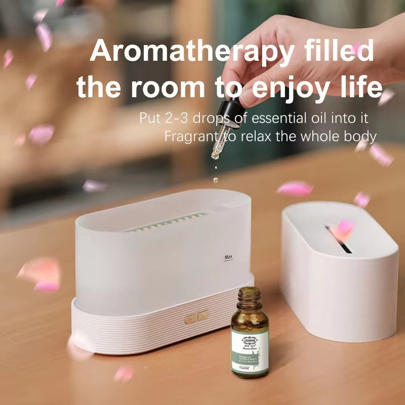 Vissko 180ML Aroma Flame Diffuser - Ultrasonic Essential Oil Humidifier & Cool Mist Maker for Home Ambiance