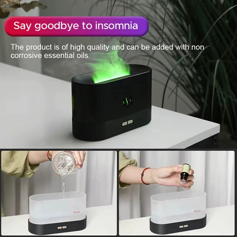 Vissko 180ML Aroma Flame Diffuser - Ultrasonic Essential Oil Humidifier & Cool Mist Maker for Home Ambiance