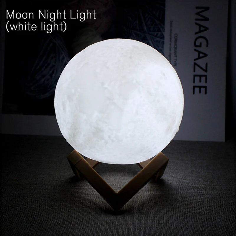 Enchanting Moon Lamp LED Night Light - Battery Operated Starry Decor for Bedrooms & Perfect Kids Gift