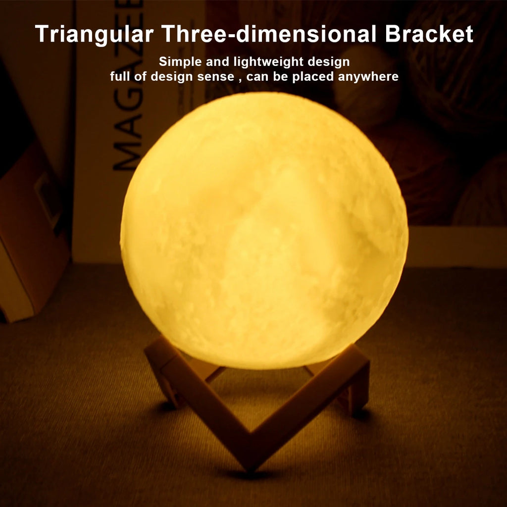 Enchanting Moon Lamp LED Night Light - Battery Operated Starry Decor for Bedrooms & Perfect Kids Gift