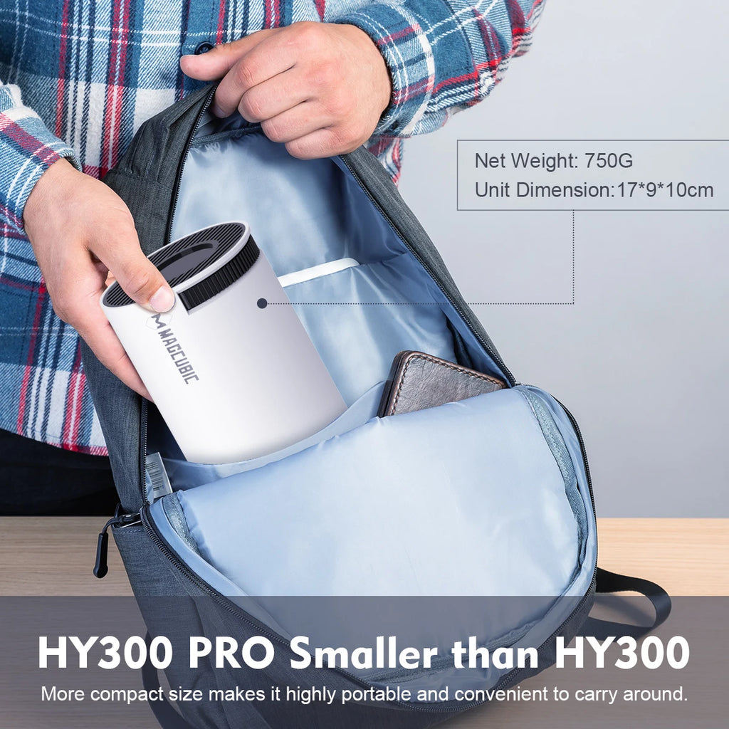 HY300 PRO 8K Android Projector - 290 ANSI, Dual WiFi 6, Bluetooth 5.4, Ultimate Home Cinema Experience, 1080P & 720P Resolution, Perfect for Outdoor Entertainment