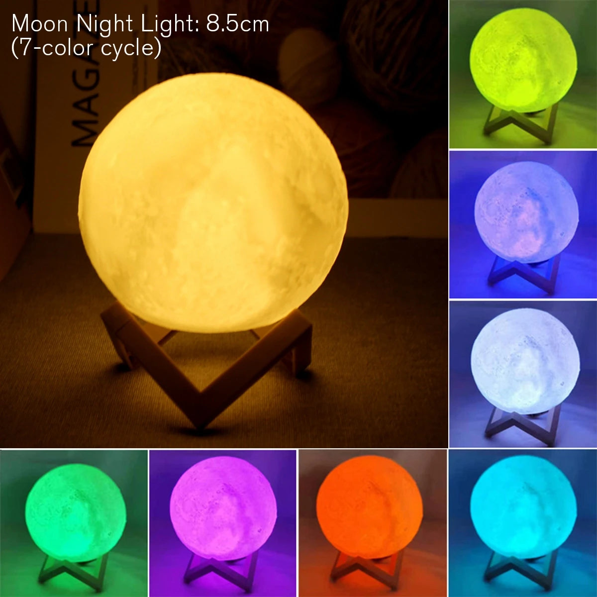 Enchanting Moon Lamp LED Night Light - Battery Operated Starry Decor for Bedrooms & Perfect Kids Gift